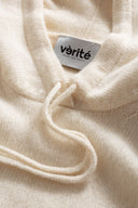 Sweter Cortina śmietankowy z kapturem
